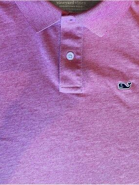 Vineyard Vines Edgartown Polo Boys XL Red Heathered Short Sleeve Stretch Logo